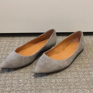 J Crew suede flats-grey